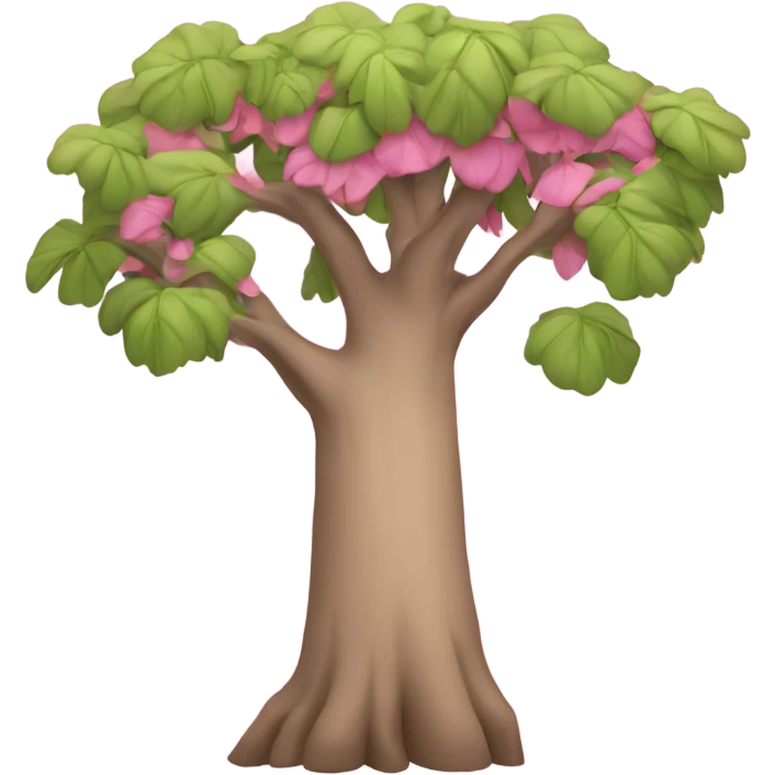 A baobab tree with pink leaves emoji