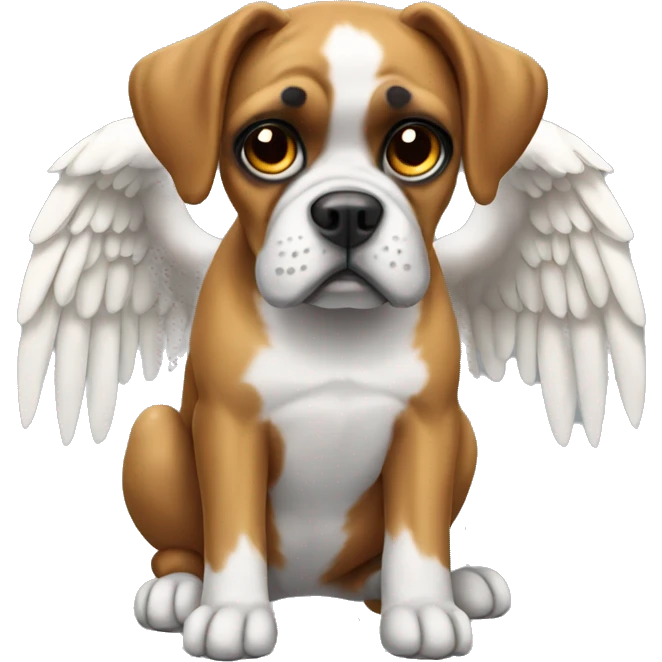 boxer dog with angel wings emoji