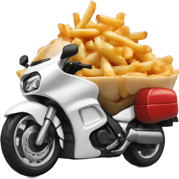 Poutine sur une moto  emoji