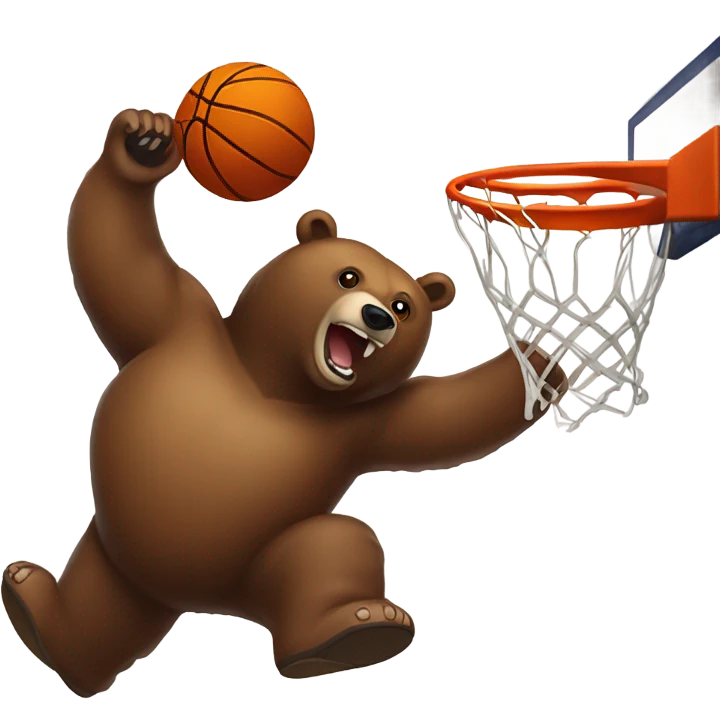 A brown bear dunking a basketball! emoji