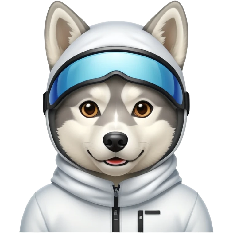 Husky wearing ski mask emoji