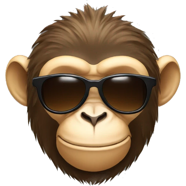 a monkey with North Face coat and sunglasses emoji