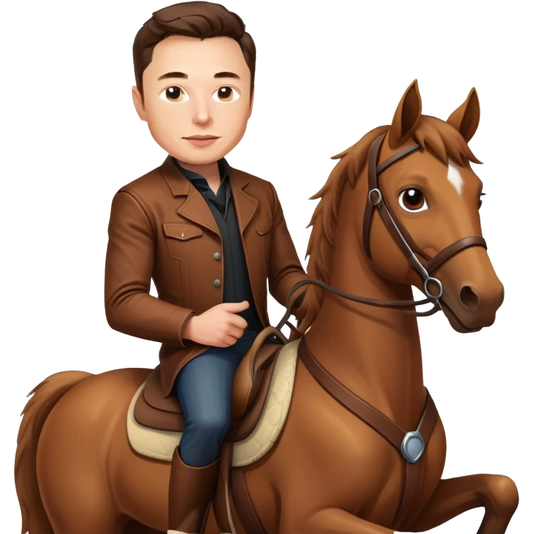 Elon Musk riding a horse  emoji