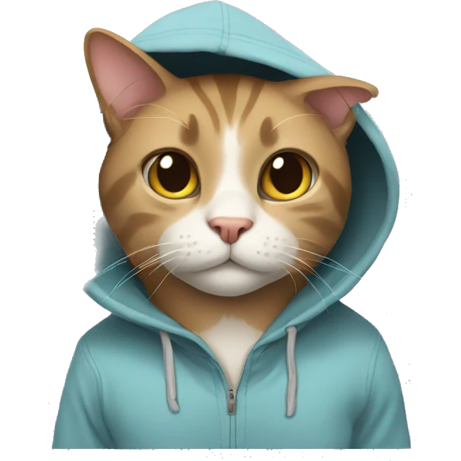 Cat wearing a hoodie emoji