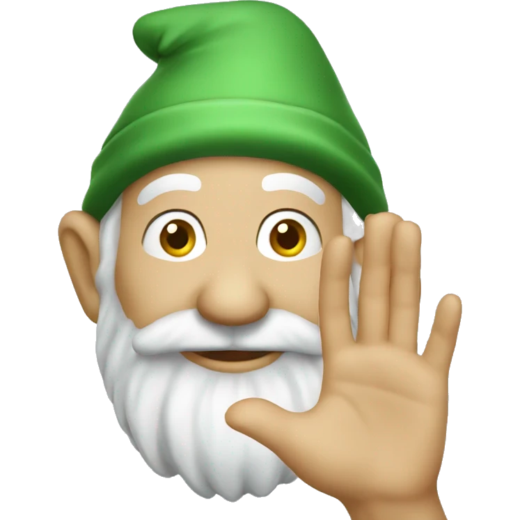 Waving gnome emoji
