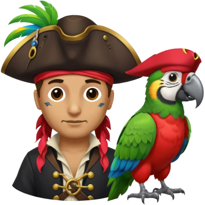 pirate and parrot emoji
