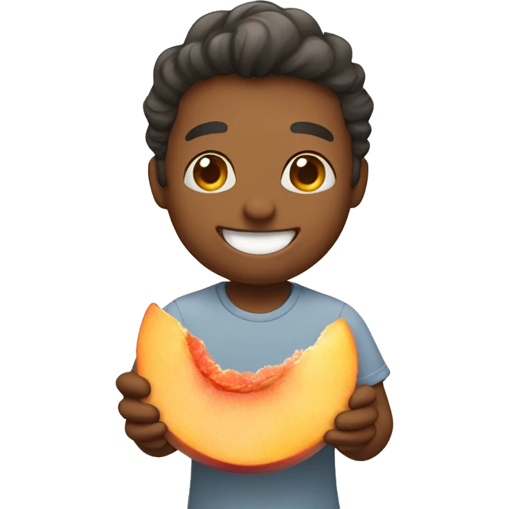 Smiling Emoji eating a peach emoji