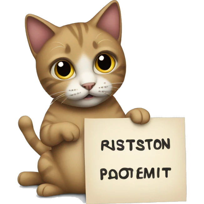 Cat holding a protest sign  emoji