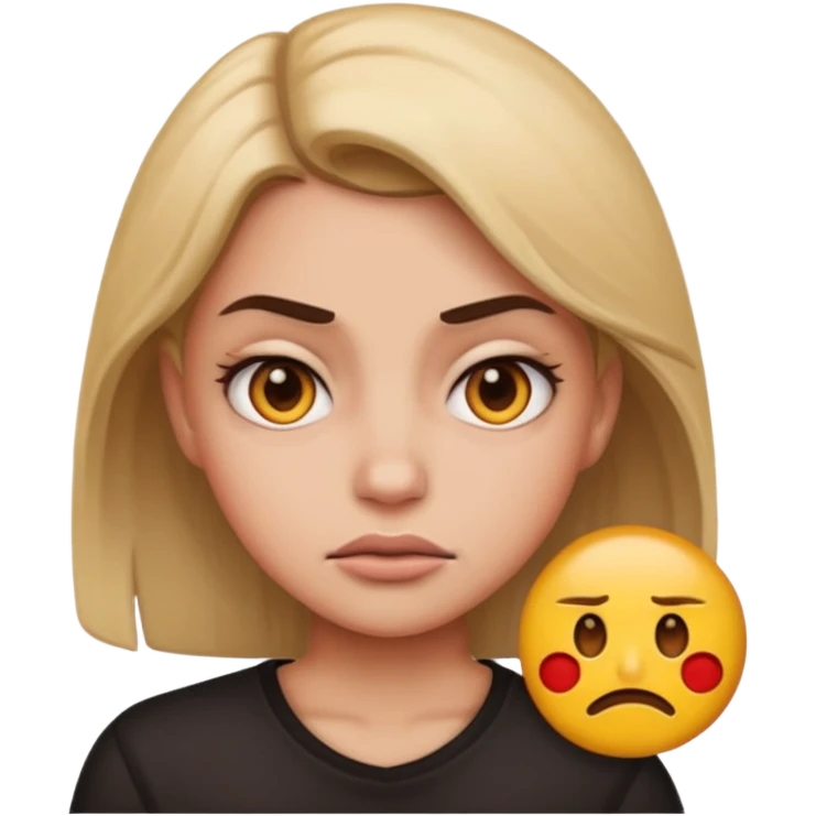 make a girl mean mugging emoji emoji