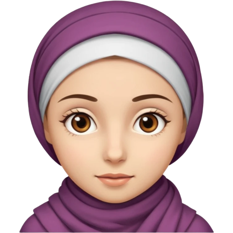 Girl with headscarf, brown eyes, light brown eyebrows emoji