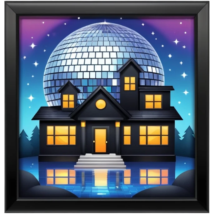 house with disco ball inside emoji