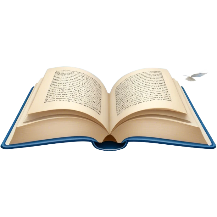 Icon for Poetry Reading: an open book with verses on the pages, from which fly pages transforming into a large flock of small white birds soaring into the blue sky. The icon should evoke the freedom and beauty of poetry. Transparent background. emoji