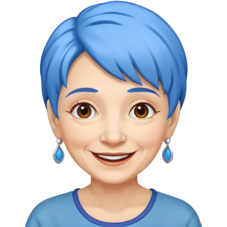 nlue hair old woman emoji