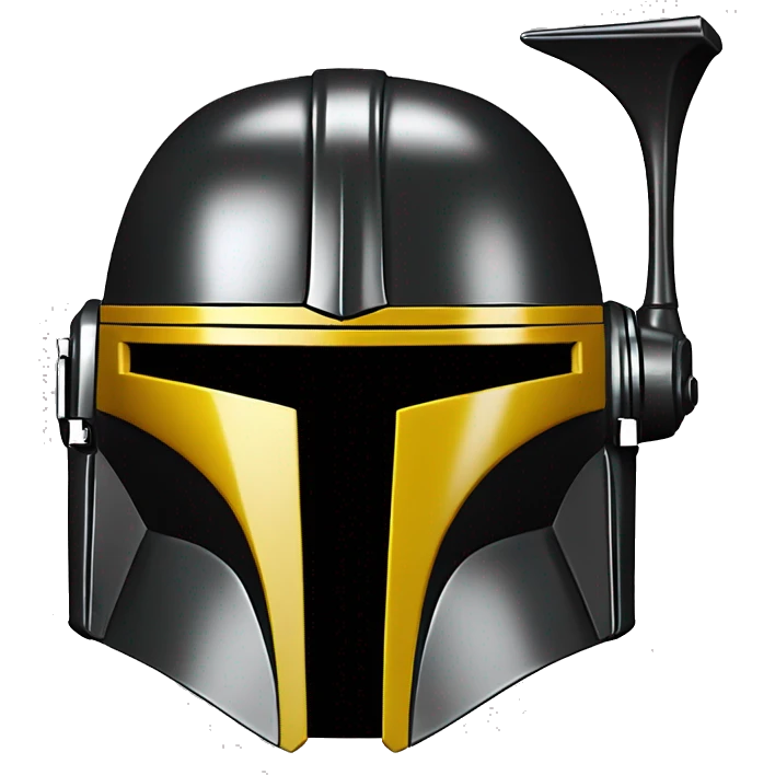 Mandalorian helmet black and yellow with antenna emoji