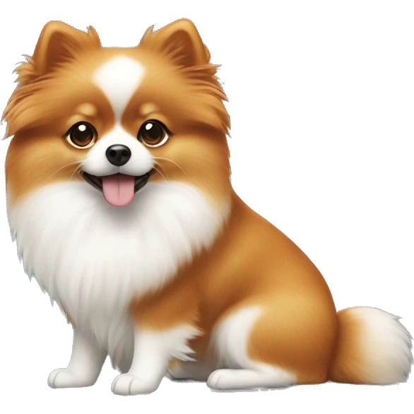 Ginger and white Pomeranian emoji