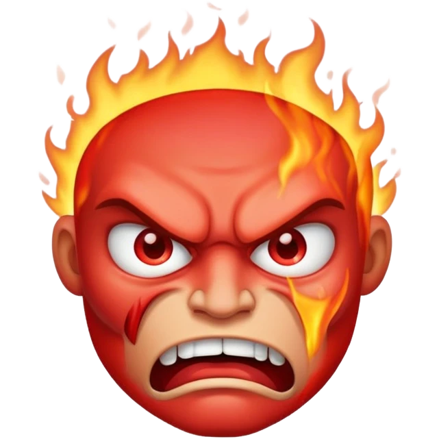 Red boiling hot angry face emoji