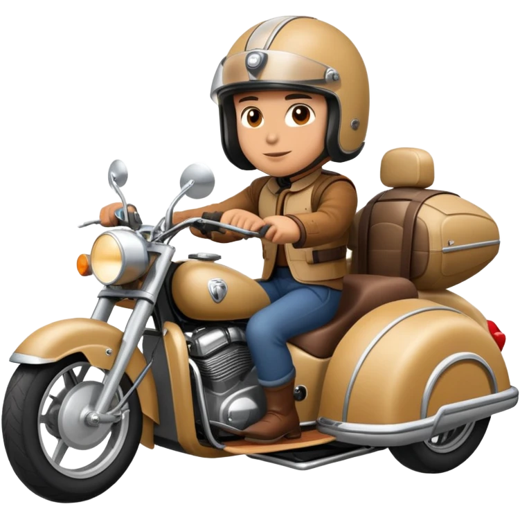 Riding on a motorcycle sidecar emoji