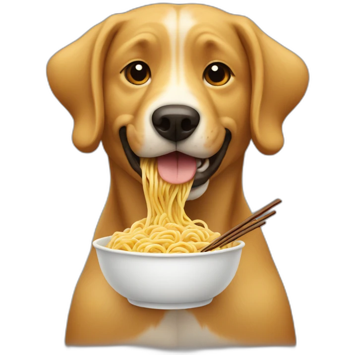 Dog eating noodles  emoji