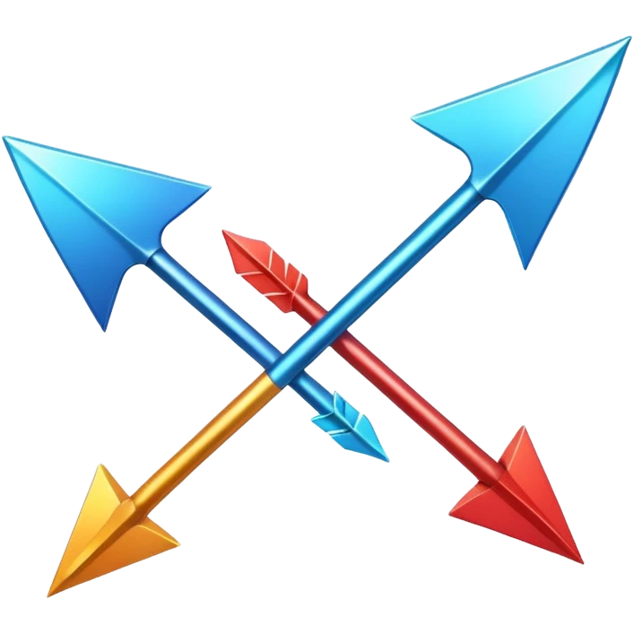 two arrows facing away from each other, bold and colorful emoji