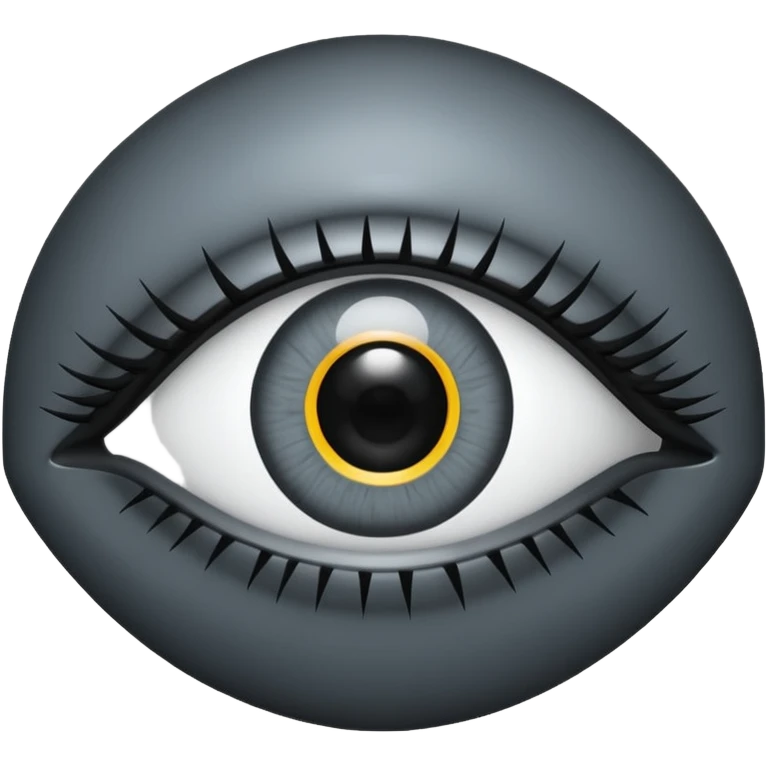 Minimal emoji, gothic futuristic eye, cold grey sclera, pupil replaced by a solid black number 8, occult cyber aesthetic, sharp clean lines, flat emoji design, centered, transparent background emoji