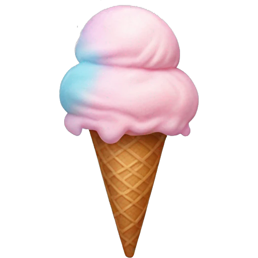 Aesthetic realistic cotton candy icecream  emoji