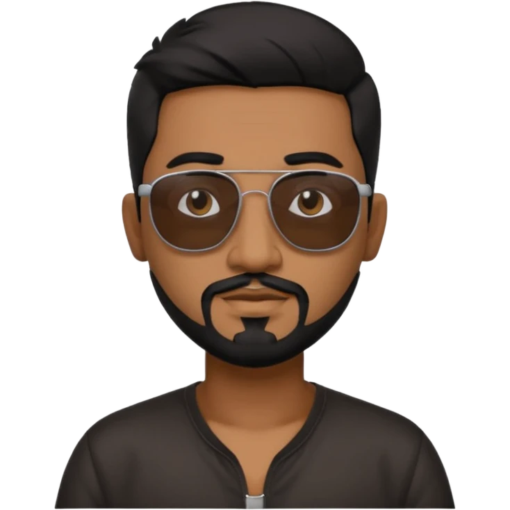 Indian man with  black hair and Goatee and black sunglasses emoji