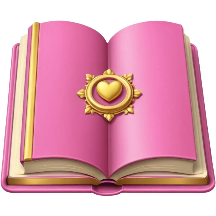 An open pink book with golden detailsls emoji