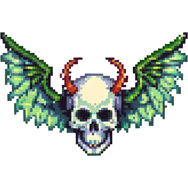 skull with dragon wings emoji