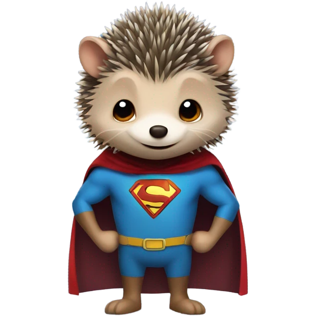 Hedgehog in a superhero cape emoji