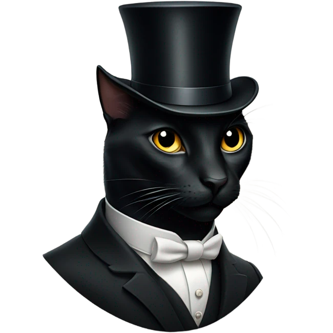 Black cat in top hat emoji