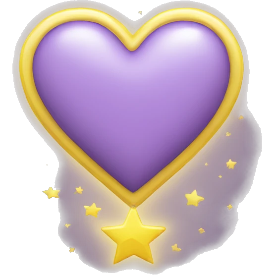 Light purple heart with a yellow small star in the edge  emoji