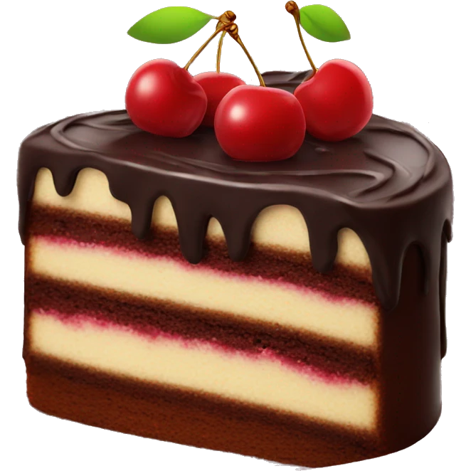 Cherry chocolate cake emoji