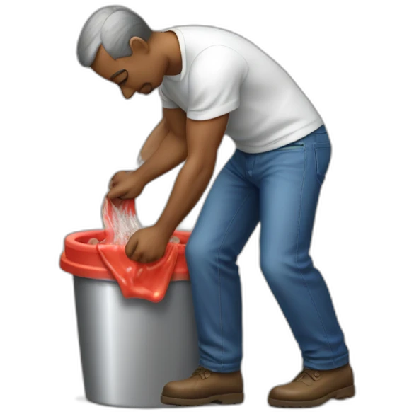 45th U.S. President washing a car with apple bottom shorts emoji