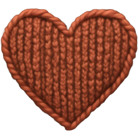 Brown knitted heart emoji