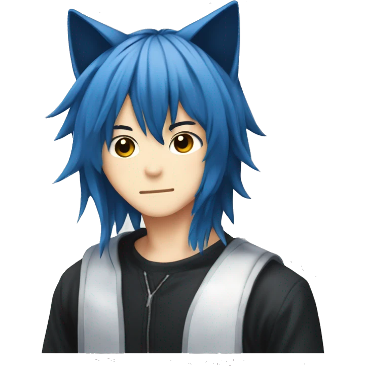 Ikuto blue hair with cat ears from sugo chara anime emoji
