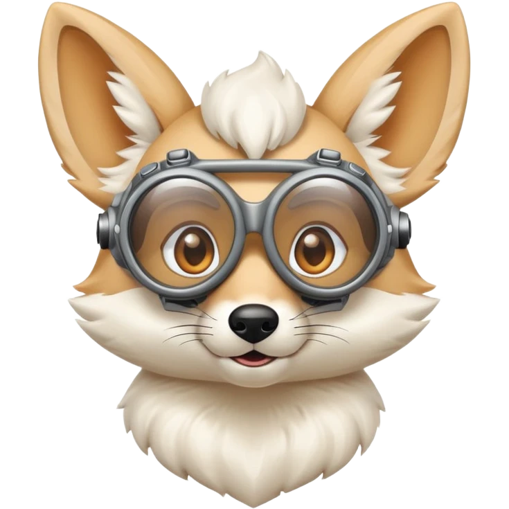 White wacraft vulpera with big ears and big gogles emoji