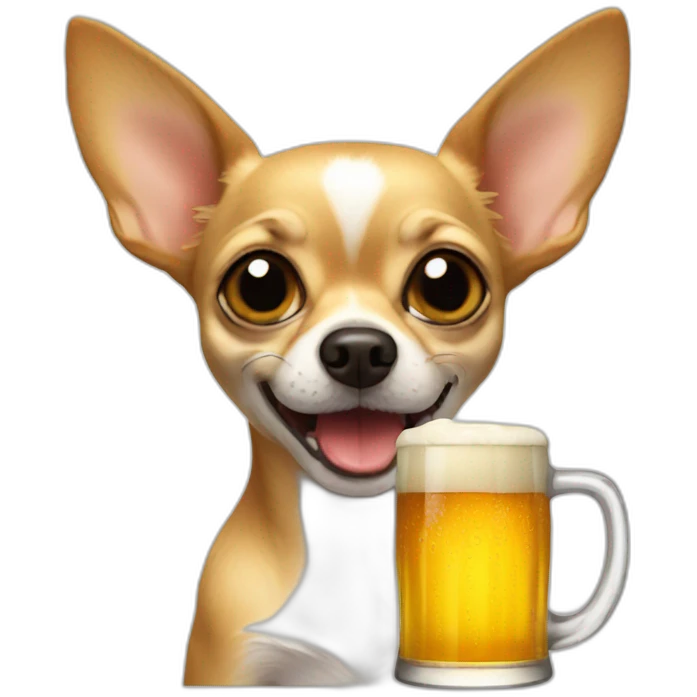 chihuahua drinks beer emoji