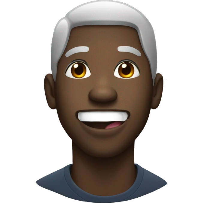 Black man looking with tongue out emoji