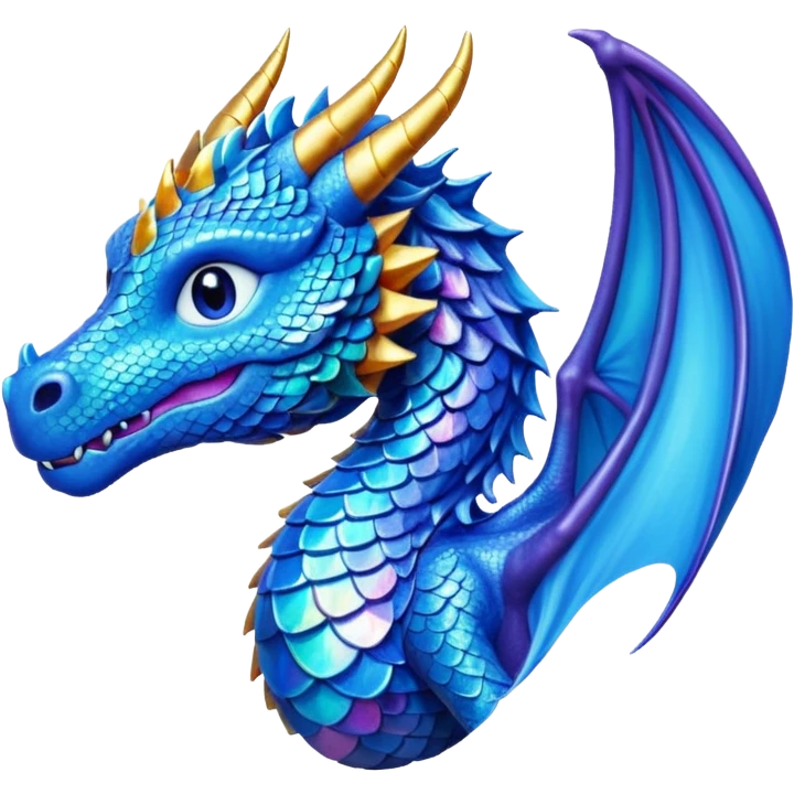 Dragon licorne blue emoji
