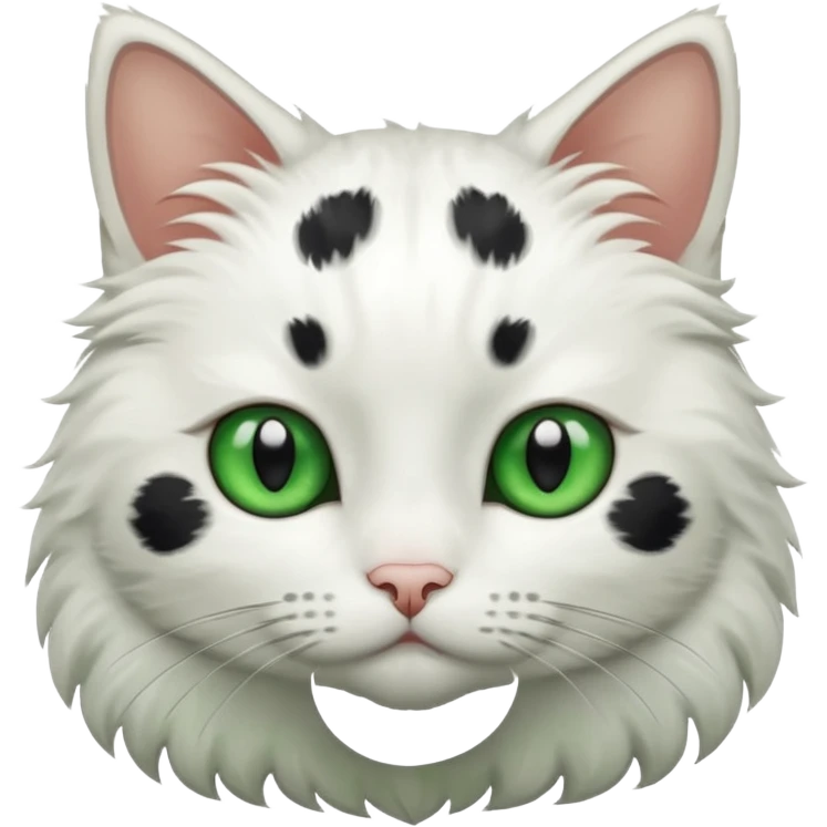 um gato branco com manchas pretas emoji