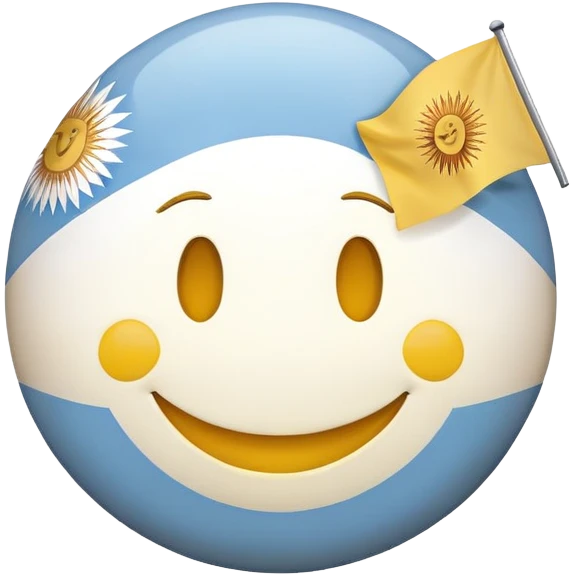 a smiley face emoji with an Argentina flag in the background emoji
