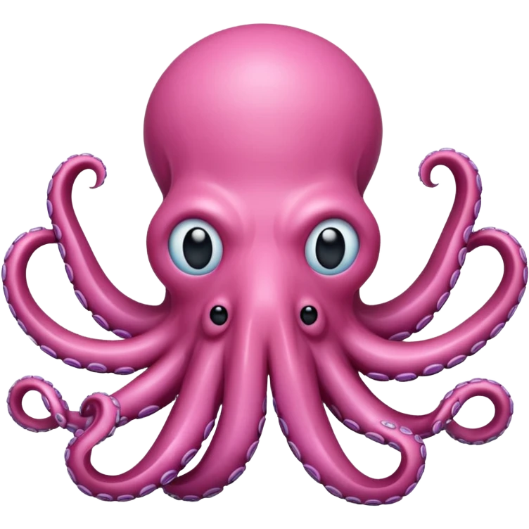 Jeff Koons style pink octopus face  emoji