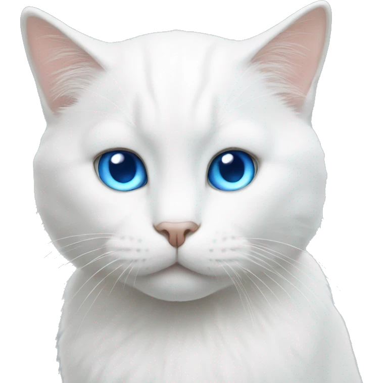 A white cat with blue eyes emoji