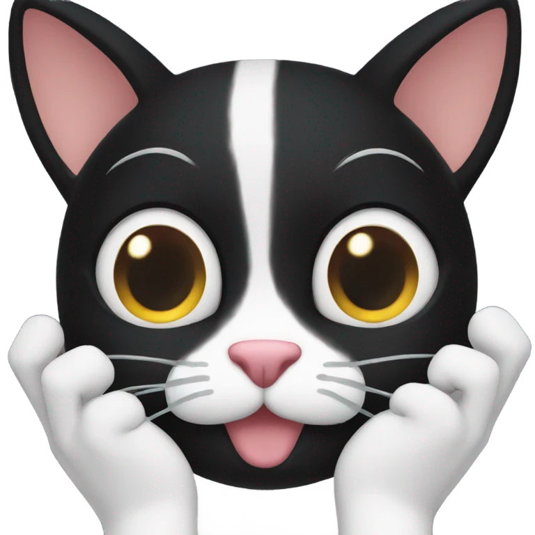 Black cat face palming emoji