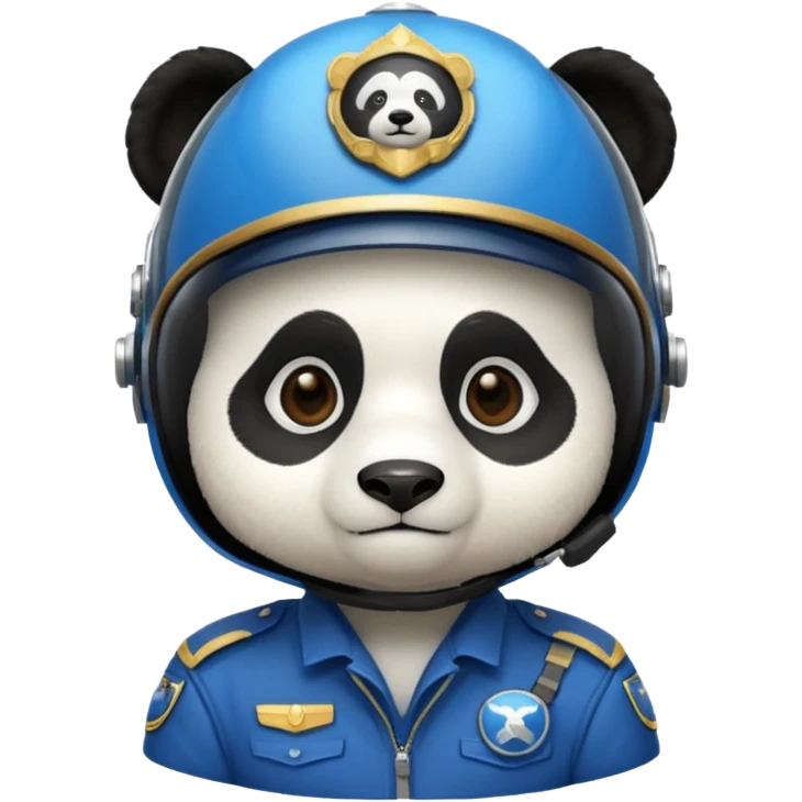 panda pilot blue uniform emoji