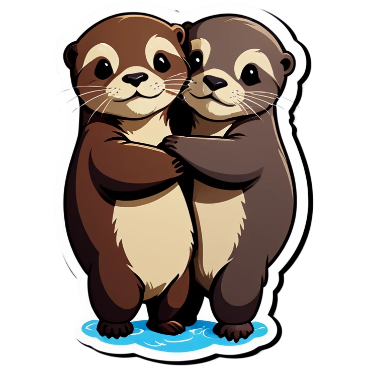 otters holding hands emoji