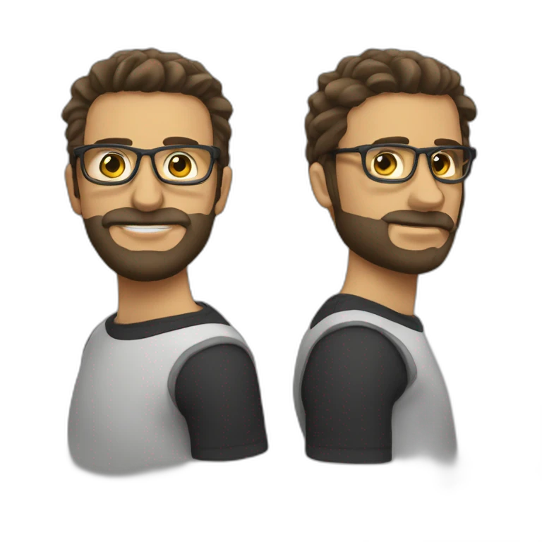 sin pelo, barba, gafas, emoji
