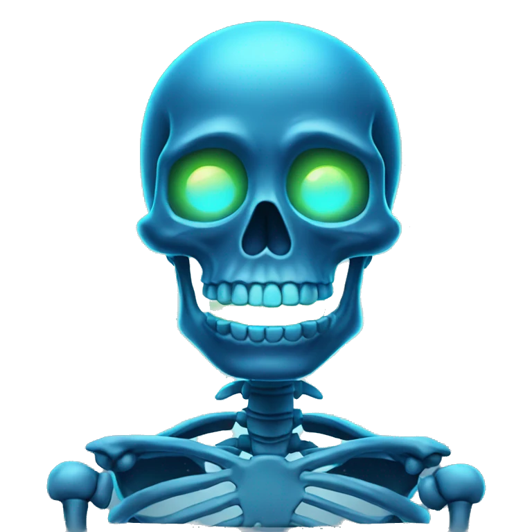 Blue color skeleton glowing  emoji