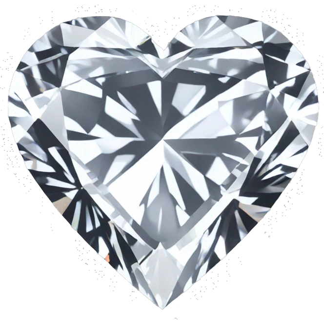 Heart shaped 56-carat silver diamond emoji