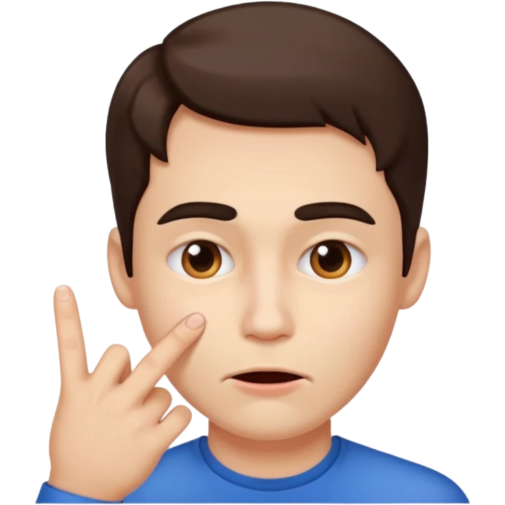 person mewing (finger tracing jaw and making a face that emphasizes jawline) emoji